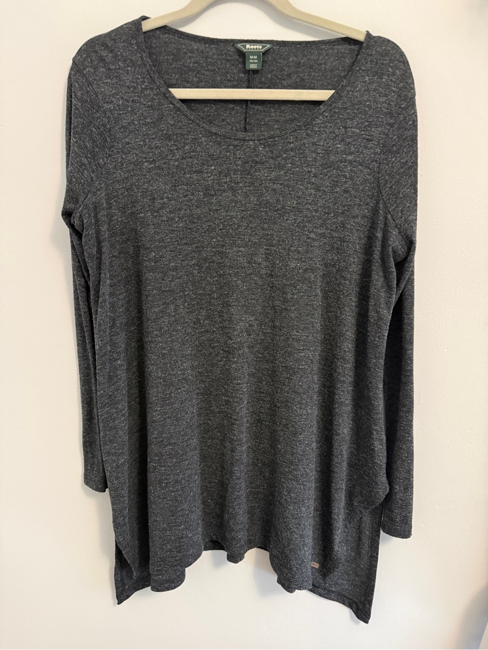Roots Long Sleeve Scoop Neck Tunic - Dark Gray